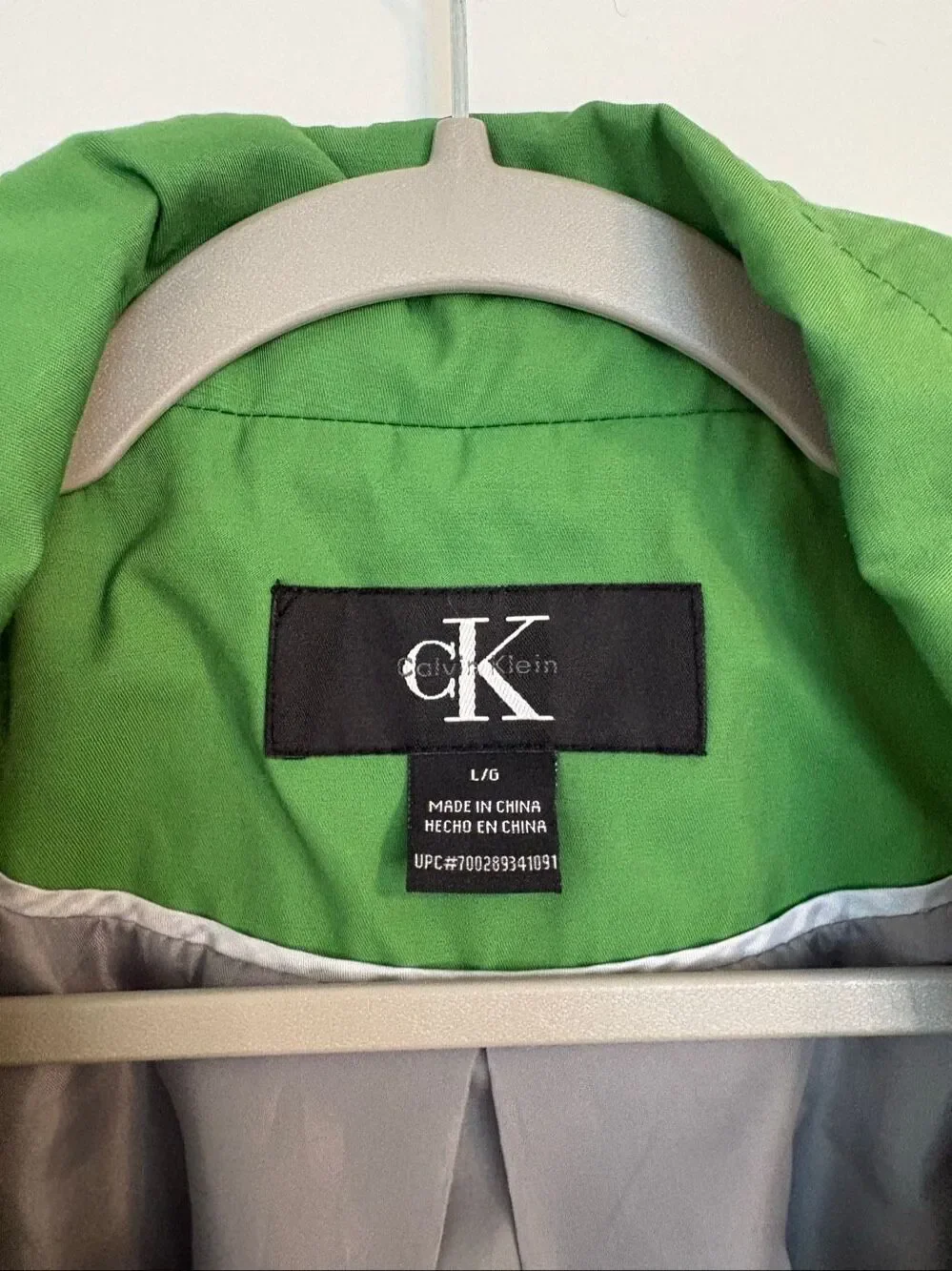 Calvin Klein Green Front Zip Jacket Women’s Size Large